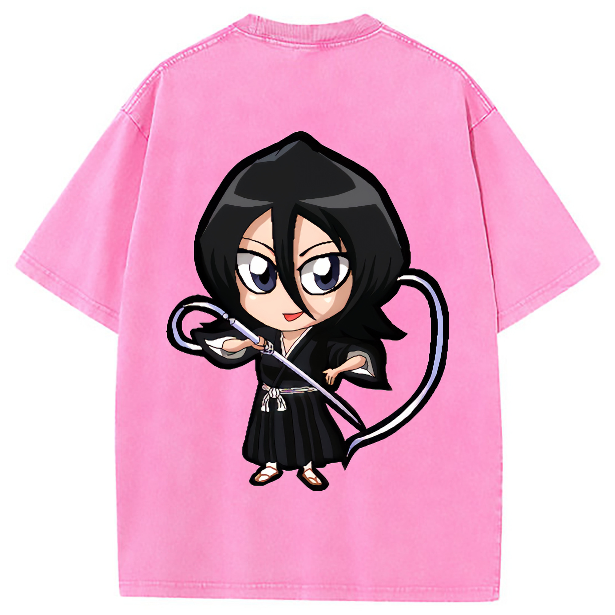 （画像用） ブリーチ 朽木ルキア BLEACH Kuchiki Rukia 綿100% ヴィンテージ風 半袖Tシャツ（背面プリント）